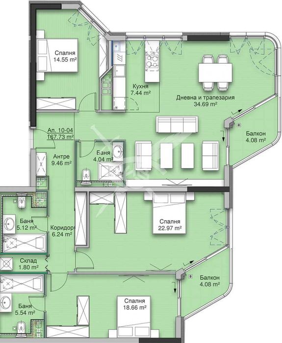 Продава се Многостаен апартамент в София, Кръстова вада - 205 кв.м за 2830 €/кв.м - Снимка #5