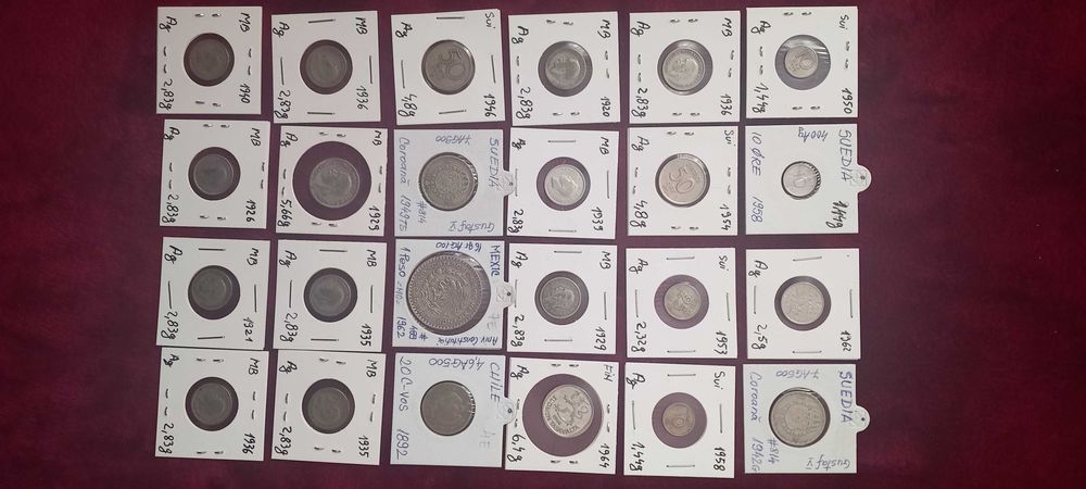 24 monede Argint / 97,53 grame
