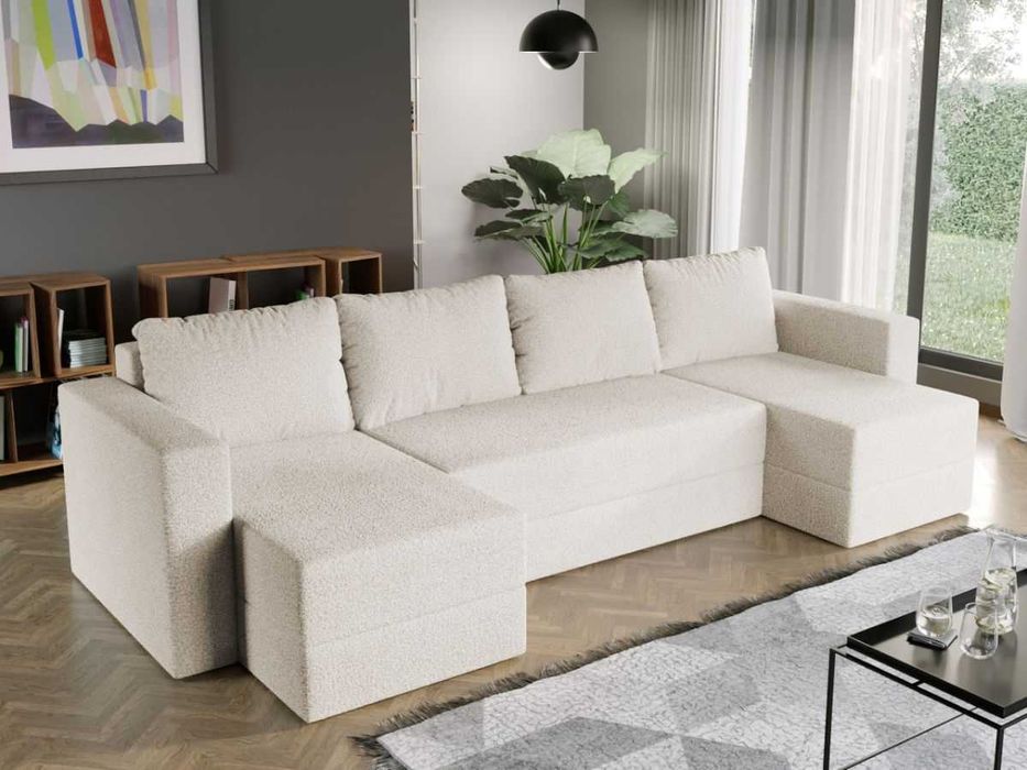 Coltar U Extensibil Alfa plusat aspect lana alba - Transport Gratuit