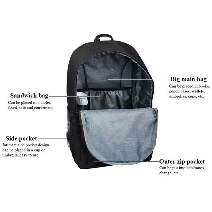 Rucsac fluorescent lumineaza seara! Incarcare USB. 48x29x17cm. Nou!