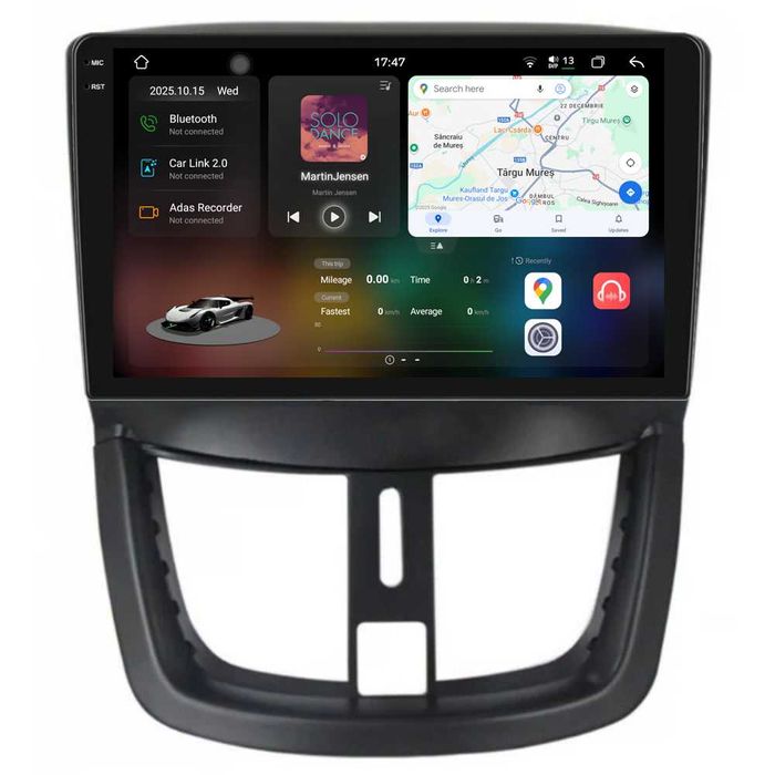 Navigatie Android Dedicata, 9 Inch, Peugeot 207 (2006-2015), Carplay
