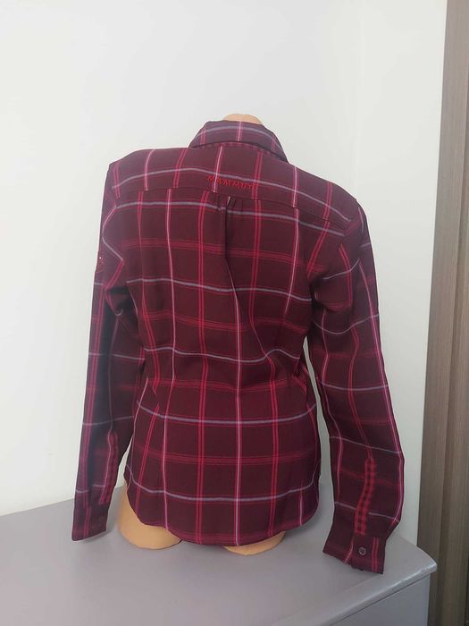 Cămașă Mammut, mărime S, vișiniu, carouri, material tehnic, regular fit