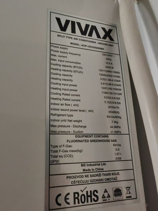 Unitate interioara VIVAX ACP.12CH3SAEM 12000 BTU N
