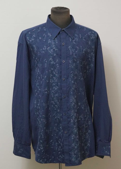 Camasa Robert Graham albastra brodata marimea 3XL