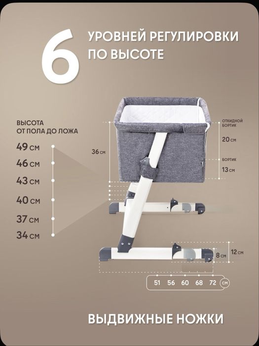 Пристовная кровать манеж