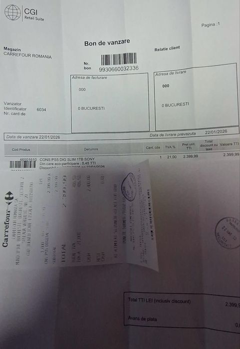 Vând PS5 Digital Edition 1TB – ca nou, cumpărat în ianuarie**