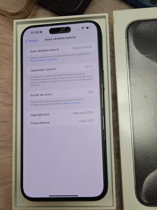 Iphone 15 pro max Blue Titanium 256GB stare excelenta