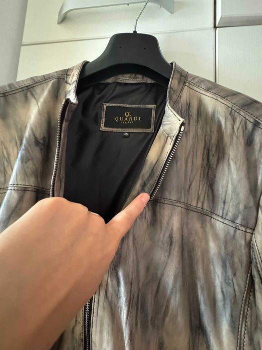 Geacă de bărbat Quardi Leather, cumpărată din Turcia, din 100% piele naturală de miel (Genuine Lamb Leather).