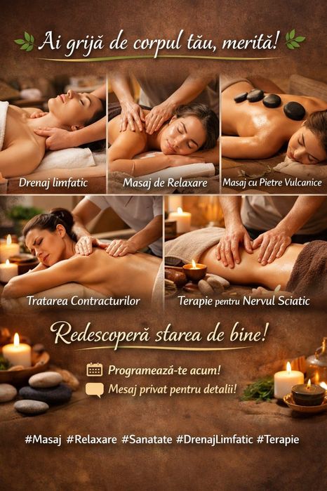 MASAJ PROFESIONAL (relaxare, terapeutic, întreținere)