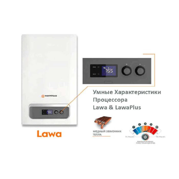 WARMHAUS Lawa 24kVt gaz kotel katyol двухконтурный газовый котел катёл