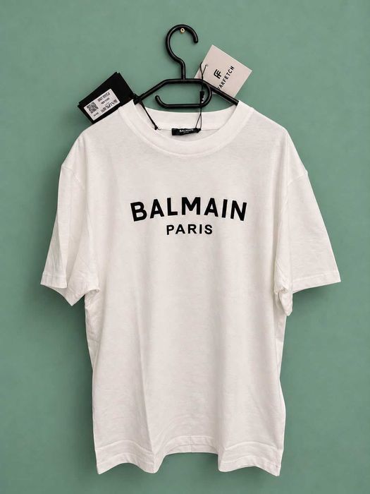Tricou Balmain Paris, Alb, Bumbac, Mărimi diverse
