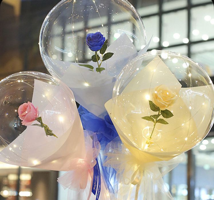 Светящиеся шары с розой