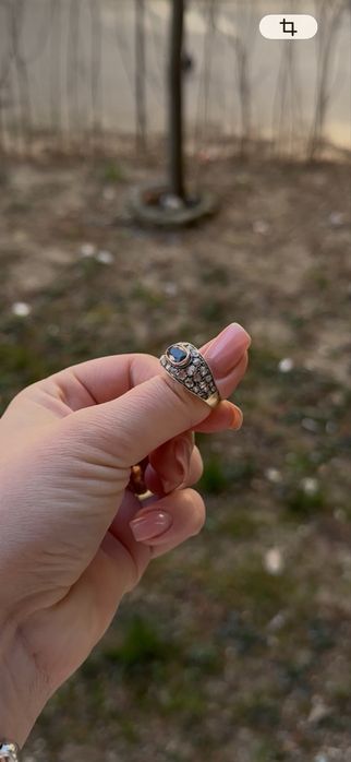 Inel 18k Safir si diamante naturale