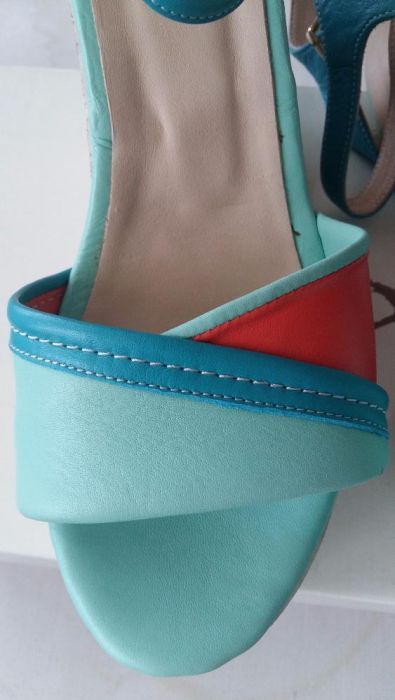sandale piele -platforma