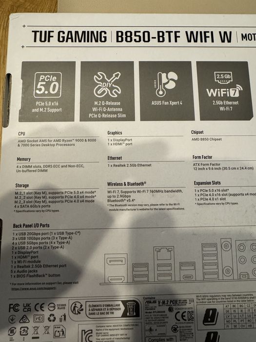 Placa de baza ASUS Tuf Gaming B850-BTF WIFI W