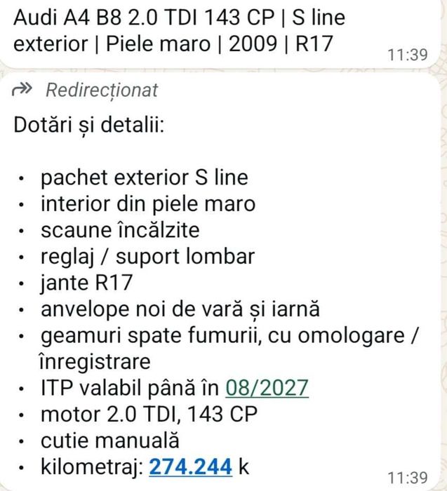 Vînd Audi  anul 2009