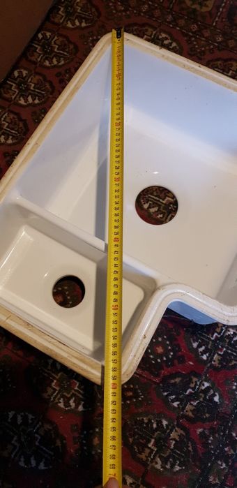 Бяла керамична мифка с 2 отделения