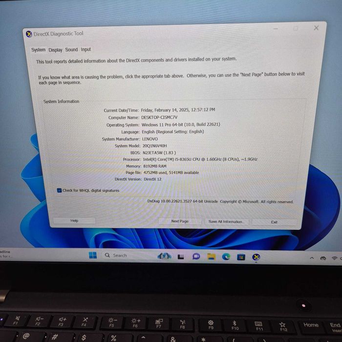 Laptop Lenovo Thinkpad T490, 14" Intel Core i5-8365U 16GB 31266/22832