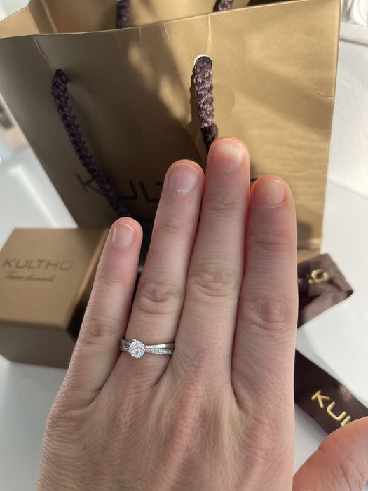 Inel de logodna din aur alb