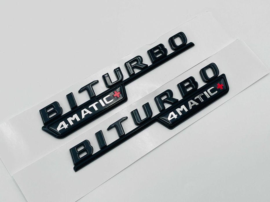 Embleme Compatibile Mercedes biturbo 4matic+ negru