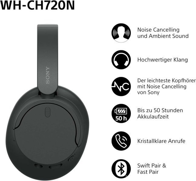 Нови Безжични Слушалки Sony WH-CH720, ANC, 2 години Гаранция, до 35 часа