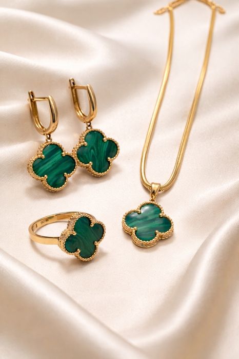 Van Cleef набор серьги цепочка кольцо