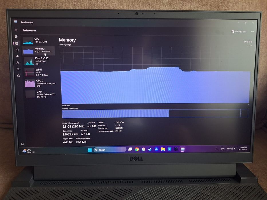 Laptop Gaming Dell G15 5511 , i7-11800H ,  RTX 3060