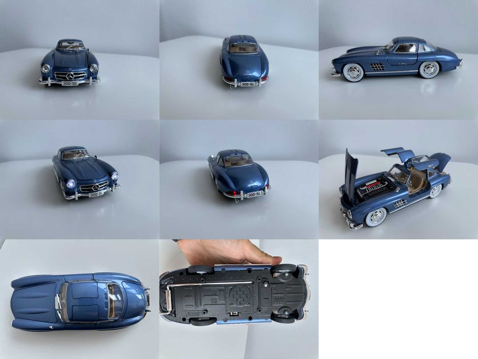 Machete auto retro Mercedes 500K, Mercedes 300 S, Cadillac Edorado, Rolls-Royce Phantom 1 1/24