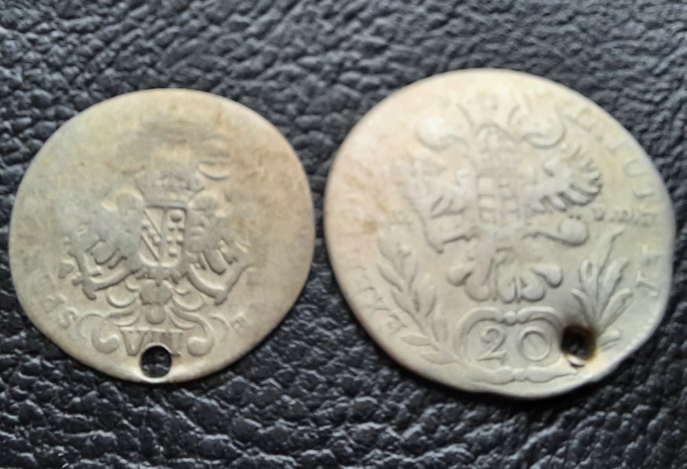 Стара сребърна/и 12 кройцера Бавария и 20 кройцера Австрия