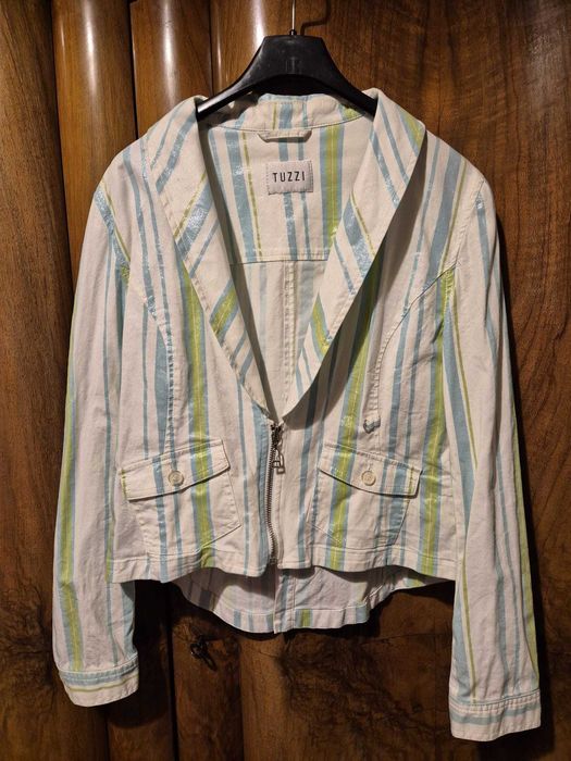 Geacă dungi Tuzzi, bumbac şi elastan, scurtă, primăvară-vară