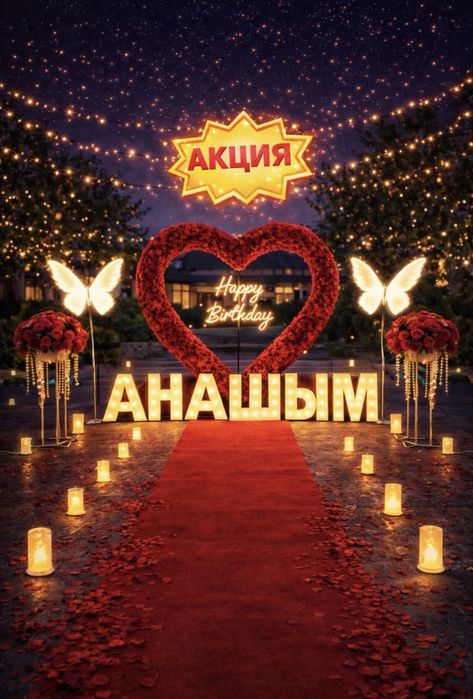 Аренда фотозон и романтического декора в Актобе