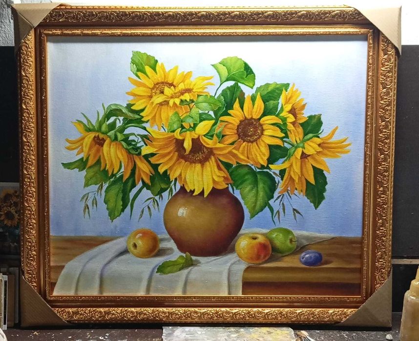 Картина. Натюрморт. Подсолнухи.