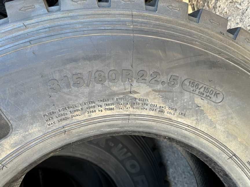 Cauciucuri 315/80R22.5 noi BENCHMARK tractiune, pretul este fara TVA