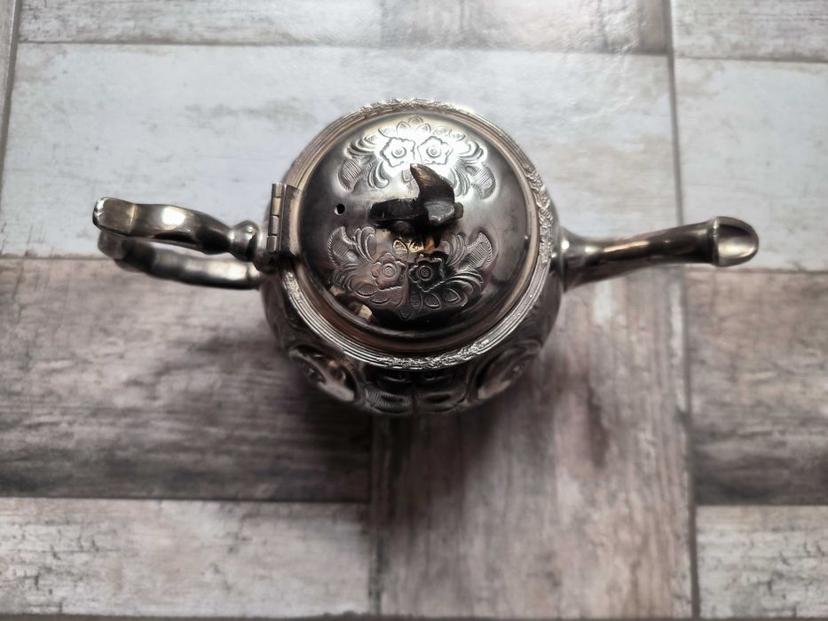 Старинен посребрен английски чайник/teapod - Антикварна стойност