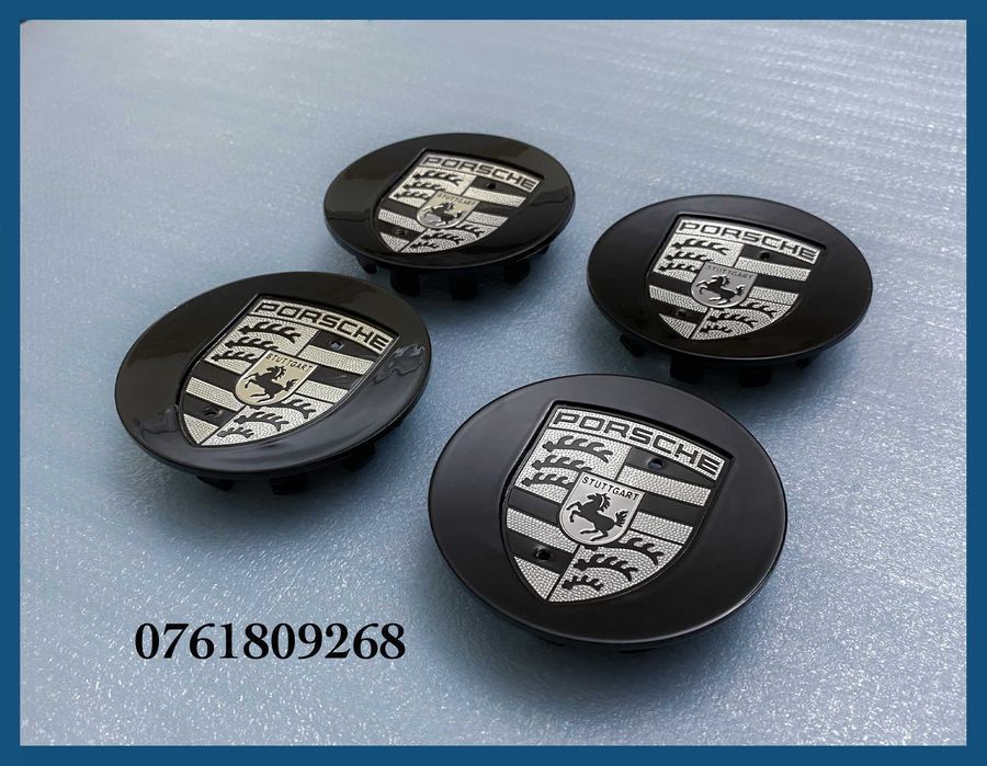 Set 4 capace negre 76mm 7L5601149 jante aliaj Porsche