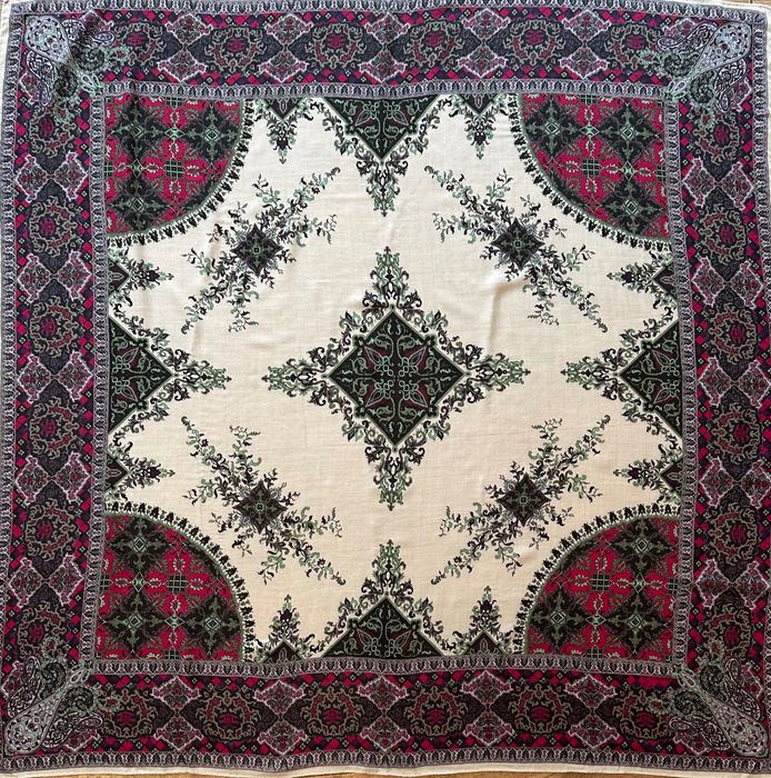 Оригинален шал Etro – 140x140 см, коприна, вълна и кашмир