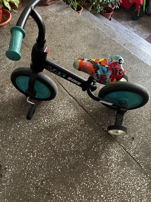 Bicicleta pentru copii Chipolino Max Bike, roti ajutatoare detasabile, scaun reglabil, Mint