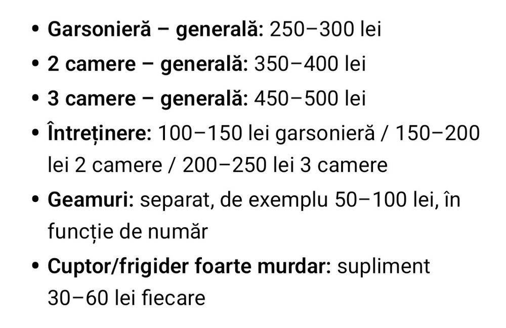 Servicii de curatenie generala si intretinere