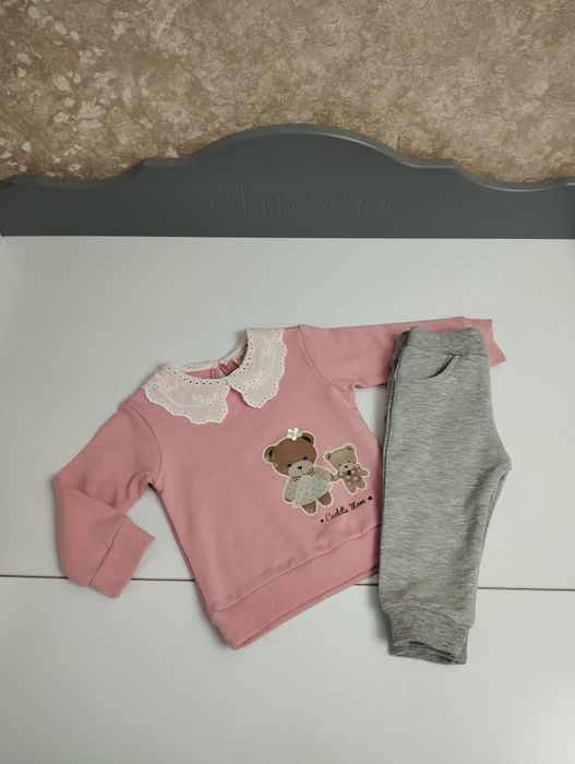 Комплект двойка для девочек, свитшот, свитер кофта, штаны флис Турция