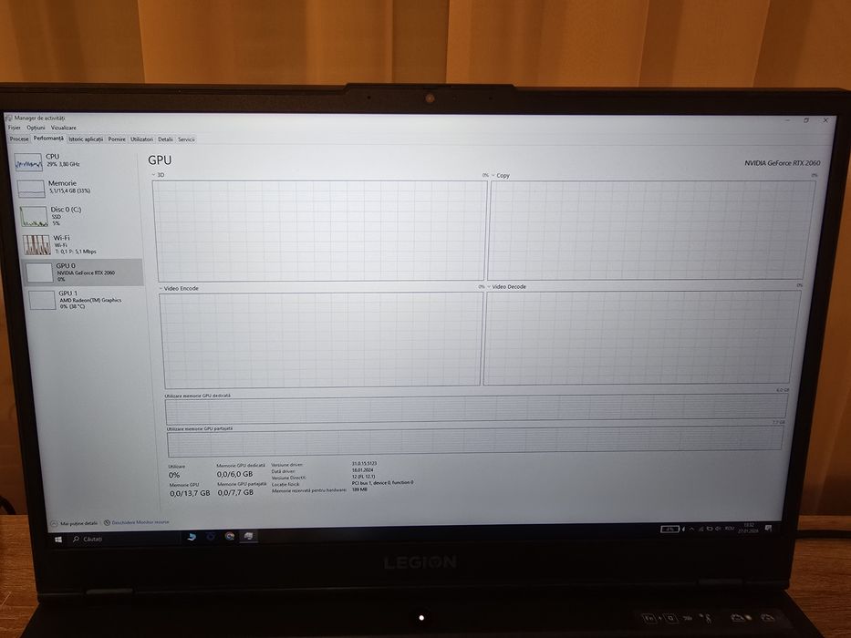 LENOVO LEGION 5, RTX2060 6gb, AMD RYZEN 5 4600, 512gb SSD, 16gb RAM