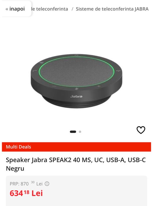 Jabra SPEAK2 40 ,boxa cu microfon, sigilata, transport inclus