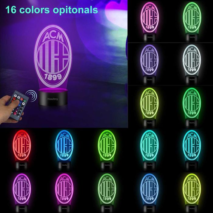 AC Milan 3D LED лампа с дистанционно