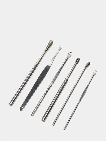 Набор для чистки ушей, 6 прибров в 1 комплекте (необычный цвет brown)