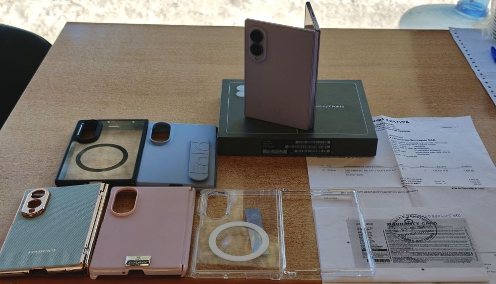 Нов ! Samsung Galaxy Z Fold 8 ,512GB, 12GB RAM , 5G  Lavender  Като Нов! Гаранция Технополис!!!