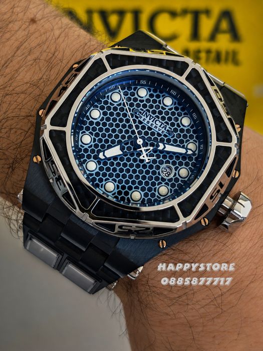 INVICTA Carbon Hawk automatic Black 55 mm, Инвикта нов мъжки часовник