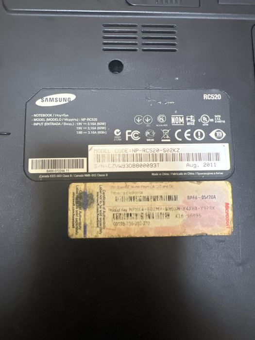 Ноутбук  Samsung  RC520