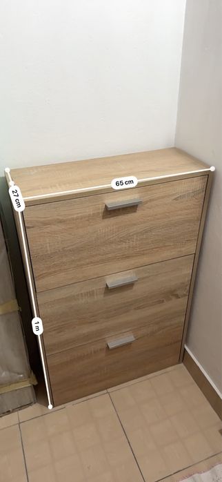 Pantofar modern stejar, 3 sertare rabatabile, ideal hol mic