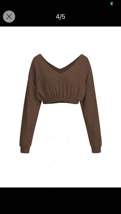 Къса блузка с дълъг ръкав