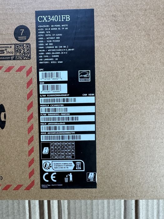 Laptop ASUS ChromeBook CX3401FB 14 inch