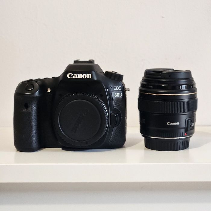 KIT Canon 80D + Canon EF 85mm f/1.8 USM – stare impecabilă
